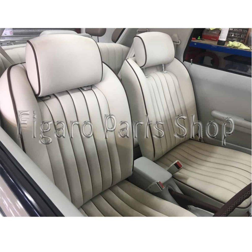 Nissan Figaro Front Seat Full Leather Retrim (Pair) Covers Only The