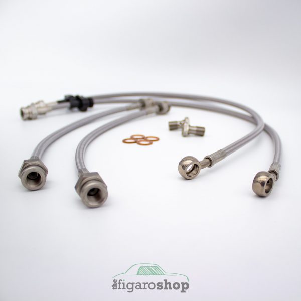 Nissan Figaro Braided Stainless Steel Brake Line Set - Image 3