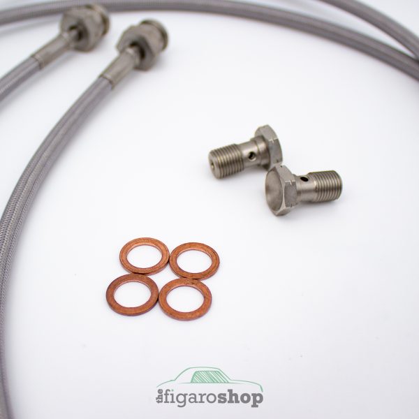 Nissan Figaro Braided Stainless Steel Brake Line Set - Image 2
