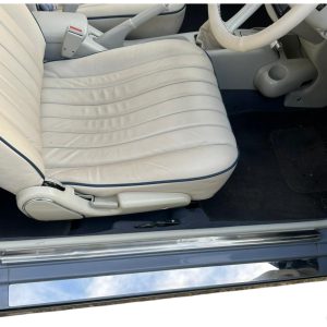 Nissan Figaro Fitted With Polished Stainless Steel Inner Kick Plates Showing Plates, Sill and Drivers Seat