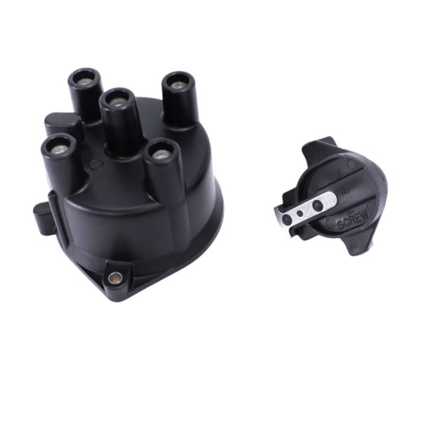 Nissan Figaro Distributor Cap and Rotor Arm in Black Plastic