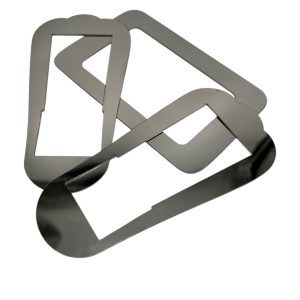 3 Piece Highly Polished Stainless Steel Handle Surround Kit Showing 2x Door Handle Surrounds And 1x Roof Handle Surround