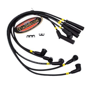 Set Of Uprated Magnecor Ignition Leads In Black With Separators and Magnecor Sticker