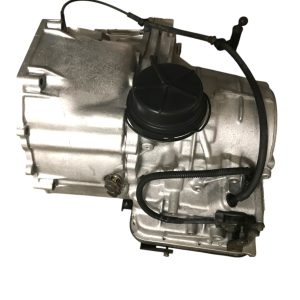 Nissan Figaro Reconditioned Gearbox Assembly Top View With Kickdown Cable In Bright Silver Finish