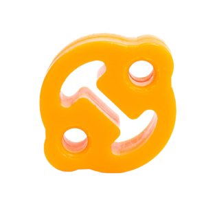 Orange Polyurethane Exhaust Hanger Front View With 2 Mounting Holes and Centre Relief