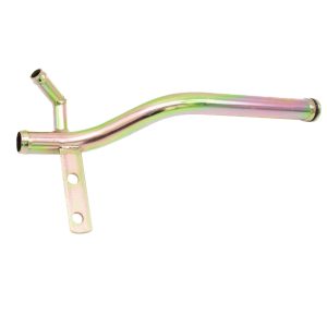 Nissan Figaro Water Pump Outlet Pipe In Yellow Zinc Plated Finish - Side View With Included Black Viton O Ring