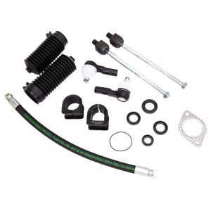 Nissan Figaro Steering Rack Rebuild Kit Including 1x Steering Rack Seal Kit 2x Track Rods 2x Track Rod Ends 1x "D" Shaped Polyurethane Steering Rack Bush 1x "O" Shaped Polyurethane Steering Rack Bush 1x High Pressure Steering Hose 2x Steering Rack Boots 1x Front Pipe Gasket (exhaust)