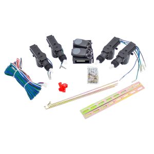Central Locking Kit With 4 Solenoids, Control Unit, Remote Fobs, Wiring and Fitting Kit
