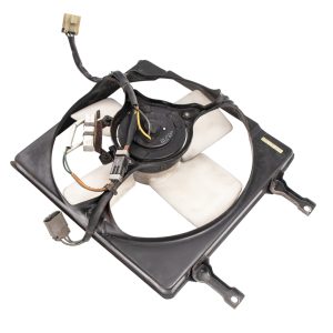 Nissan Figaro Used Cooling Fan IN Black Steel Shroud With White Blades, Wiring Loom, Grey Plug And White Resistor