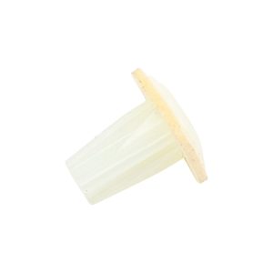 Nissan Figaro Rear Chrome Shield Grommet With Square Tapered Clip, Square Top and White Foam Seal