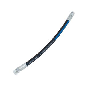 Nissan Figaro High Pressure Steering Hose In Black Reinforced Rubber With Silver End Fittings
