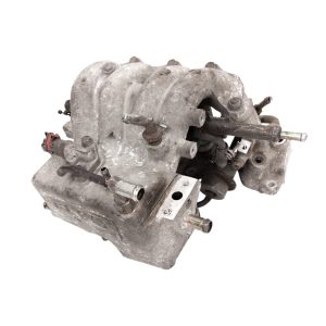 Used Cast Aluminium Nissan Figaro Intake Manifold Rear View Showing Plenum and Hose Barbs