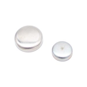 Nissan Figaro Core Plug Pair Finished In Silver Zinc Plate With Button Heads - Large and Small
