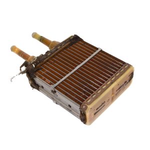 Nissan Figaro Used Heater Matrix In Square Shape With Copper/Brass Core, Beige End Tanks With Valve and x2 Water Pipe Joiners