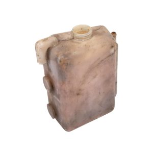 Nissan Figaro Rectangular Used Overflow Bottle In Beige Colour With Screw Threads Around Bottle Cap Aperture