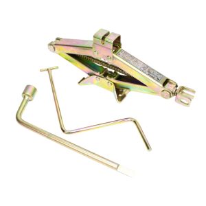 Nissan Figaro Scissor Jack, L Shaped Wheel Brace and Z Shaped Crank Handle Kit In Yellow Zinc Plated Finish
