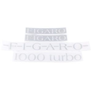 Nissan Figaro 4PC Accessory Decal Set With Grey Lettering And Opaque Low Tack Protective Film