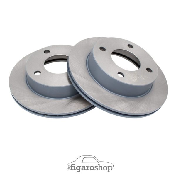 Pair of vented brake discs for Nissan Figaro
