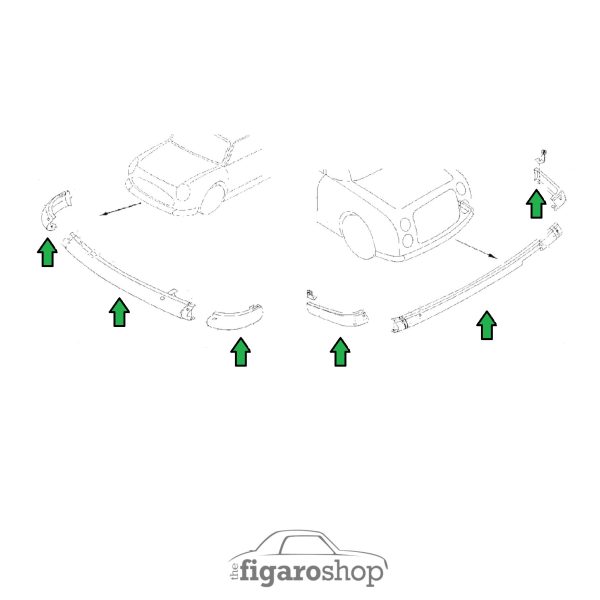 Nissan Figaro Genuine Bumper Kit Full Set - Image 2