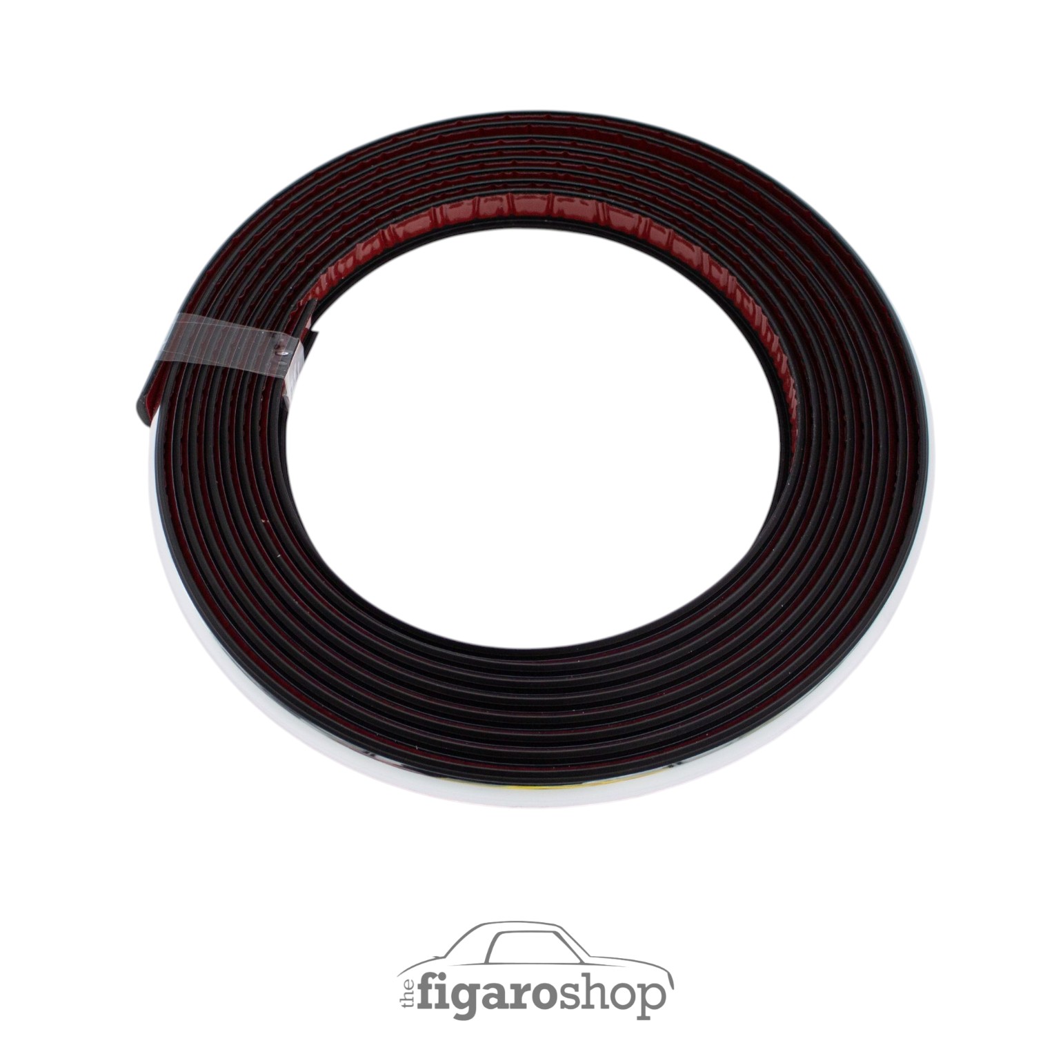 Nissan Figaro Self Adhesive Chrome Wheel Arch Trim Coiled Up With Band With Red Adhesive Covering