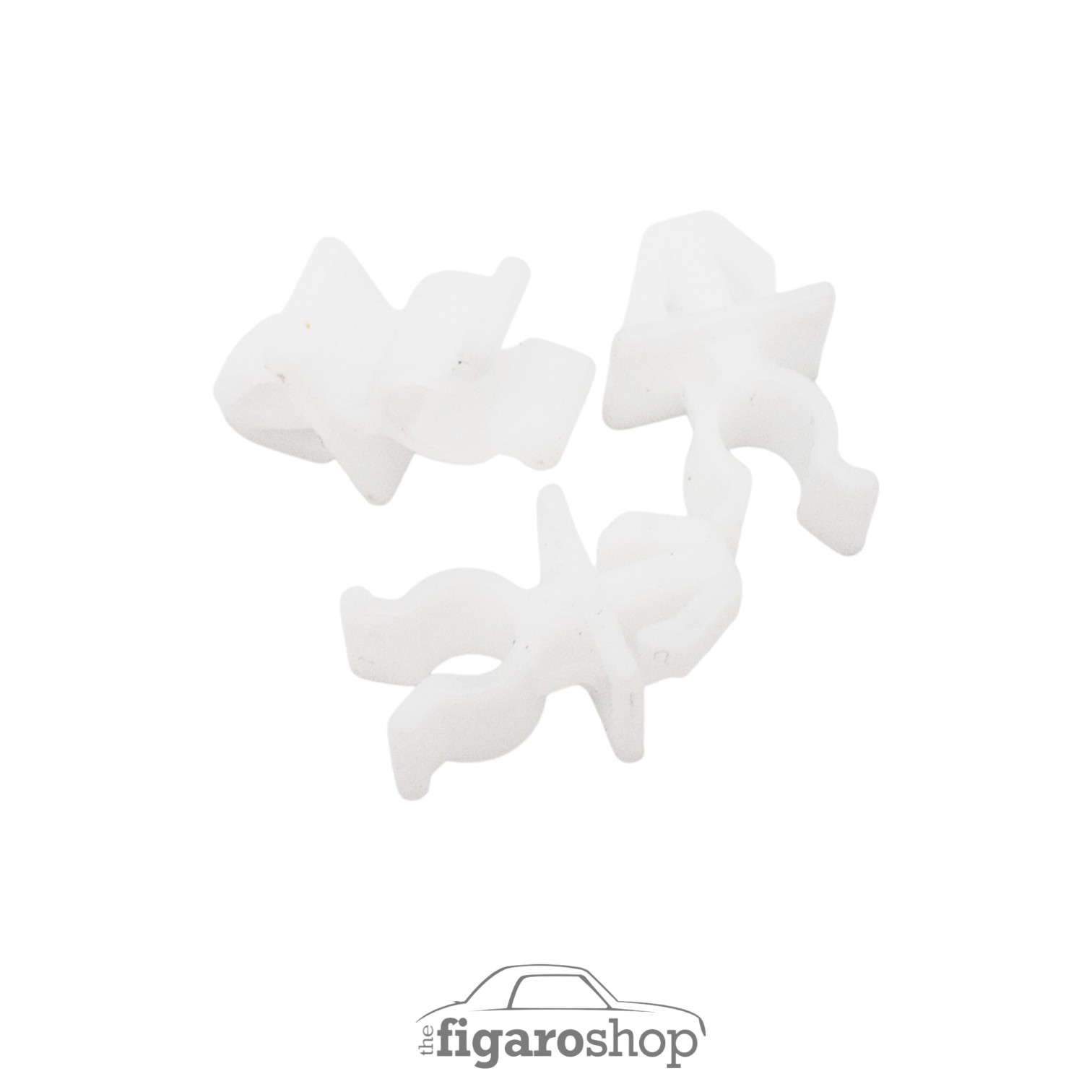 Nissan Figaro Genuine Nissan White Bonnet Stay Clips x3 With Open Semi Circular Retainers