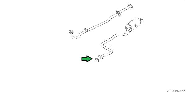 Nissan Figaro EPC Diagram Highlighting Exhaust Mid Pipe Gasket Location