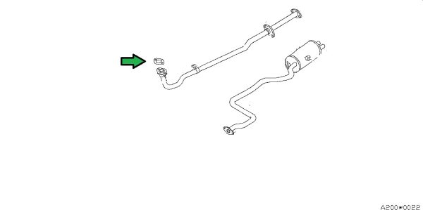 EPC Diagram Highlight Exhaust Front Pipe Gasket Location