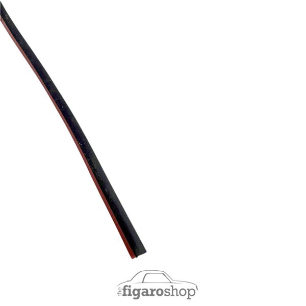 Black Rubber Trim Profile Sample for Nissan Figaro Chrome Trims - top view
