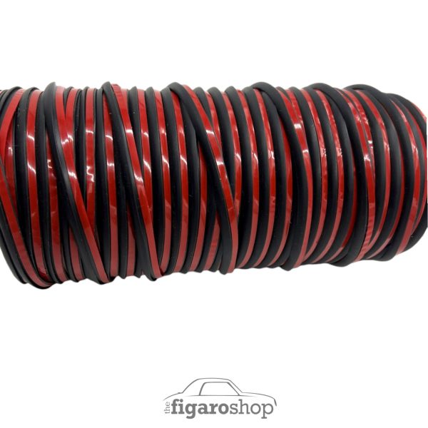 Black Rubber Trim Profile Sample for Nissan Figaro Chrome Trims - On a roll