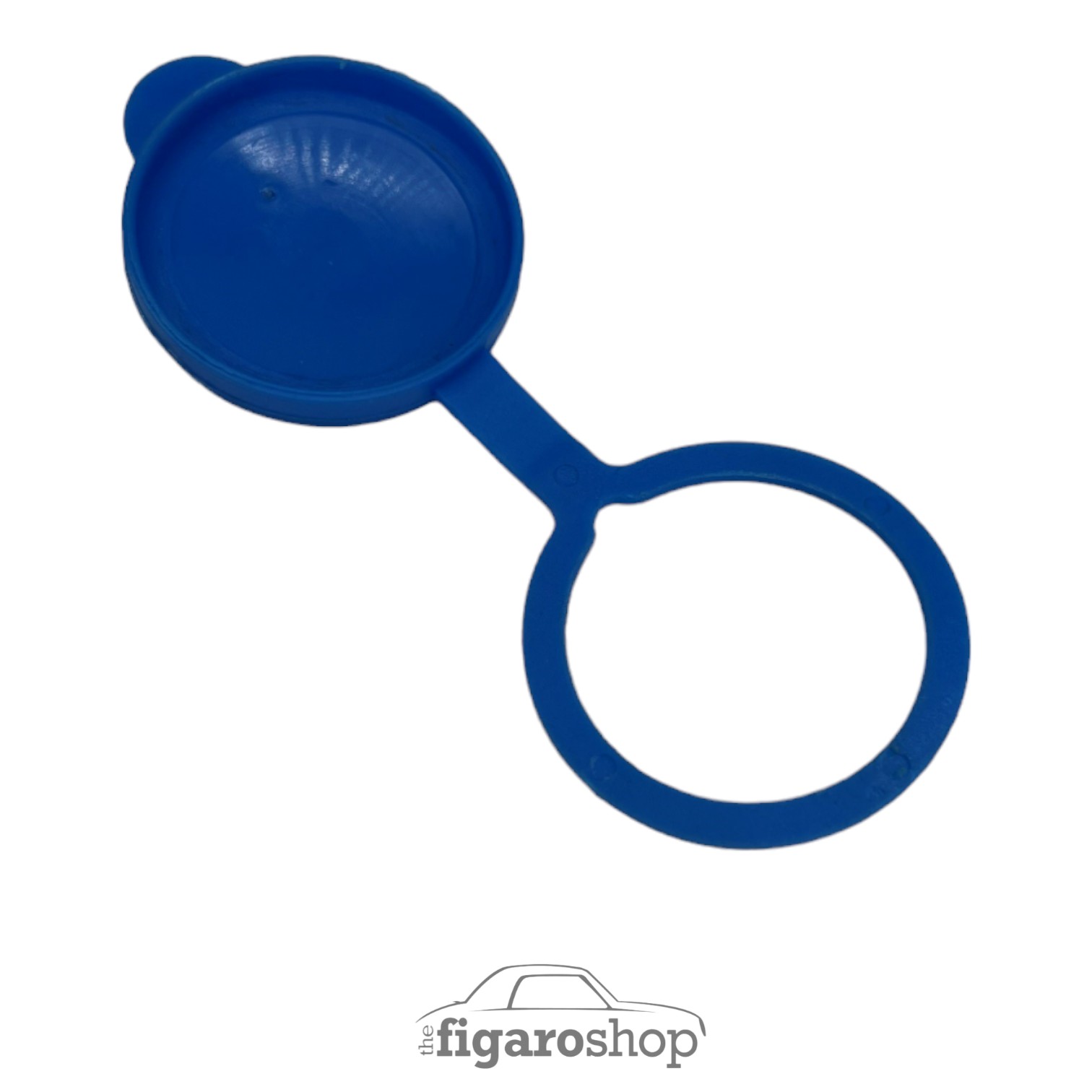 Washer Bottle Cap In Blue With Retaining Ring - Underside