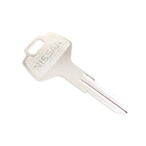 Genuine Nissan Key In Silver Finished With Rectangular Top With Added Tab For Key Ring With Embossed Nissan Text