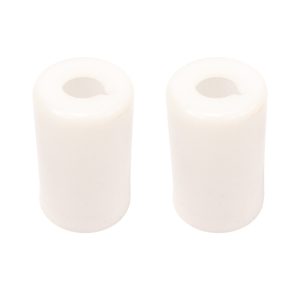 Pair Of White Plastic Cylindrical Nissan Figaro Rear Shock Absorber Dust Boots