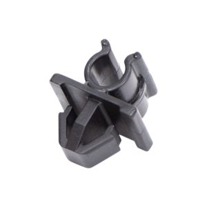 Nissan Figaro Black Plastic Clip With "C" Shaped Upper Retainer, Rectangular Base and Double Inner Clip