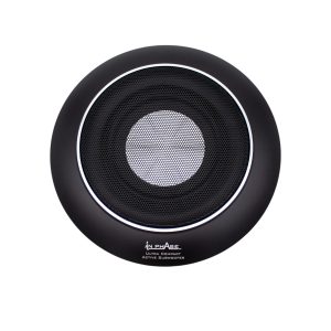 Round 300w Under Seat Subwoofer With Black Grille, Chrome Detail Ring and In Phase Logo