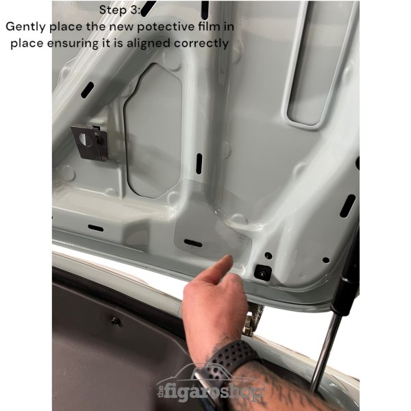 Protective Clear Film Guide Step 3 for Nissan Figaro Upper Bootlid