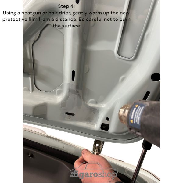Protective Clear Film Guide Step 4 for Nissan Figaro Upper Bootlid