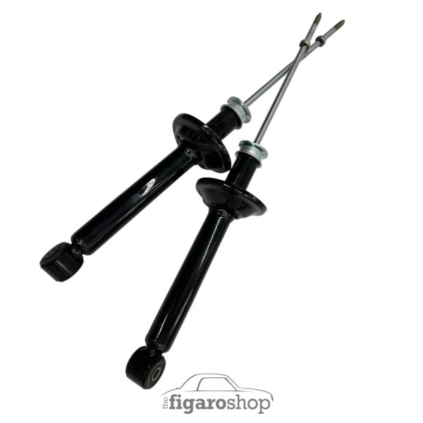 Pair of Gas Filled, Gloss Black Rear Shock Absorbers for Nissan PAO / Figaro