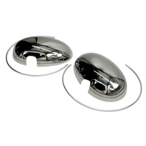 Polished Stainless Steel Mirror Caps (pair) with Finishing Trims