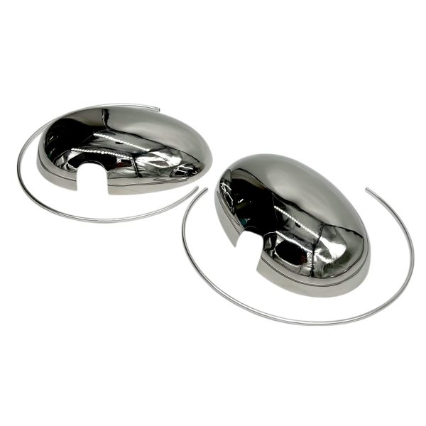 Polished Stainless Steel Mirror Caps (pair) with Finishing Trims