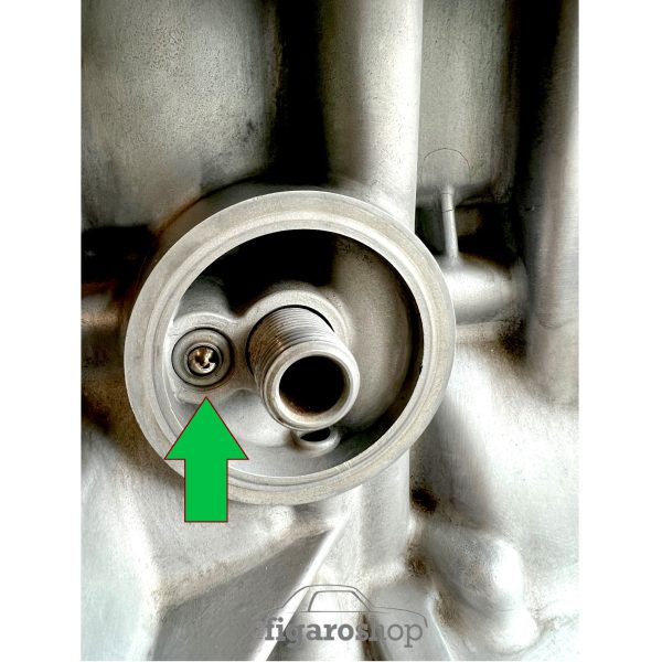 Installed Oil Pressure Relief Valve In Oil Filter Housing Highlighting Fitted Location