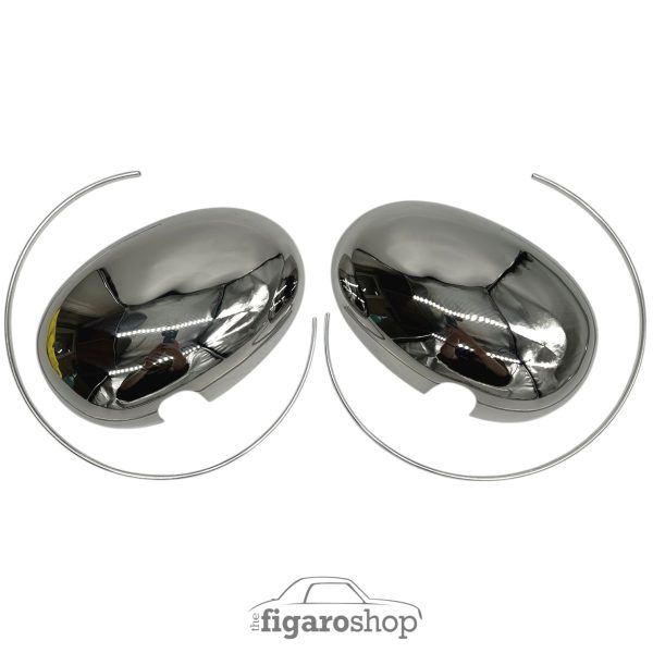 Polished Stainless Steel Mirror Caps (pair) with Finishing Trims