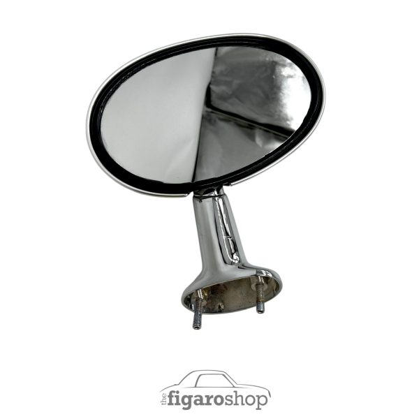 Polished Stainless Steel Mirror Cap fitted to mirror (right) rear view