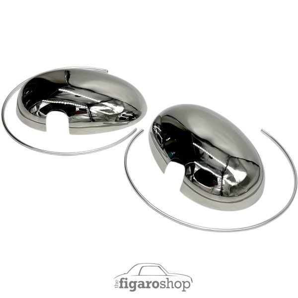 Polished Stainless Steel Mirror Caps (pair) with Finishing Trims