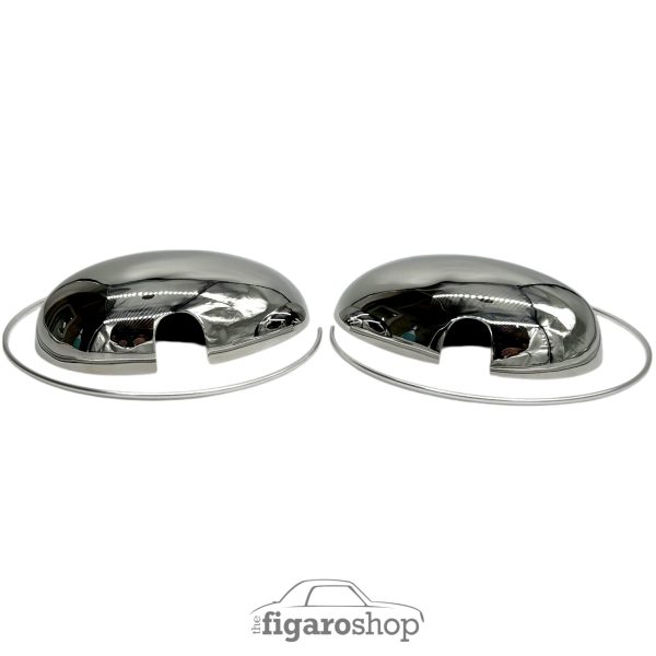 Polished Stainless Steel Mirror Caps (pair) with Finishing Trims