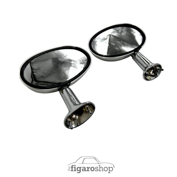 Polished Stainless Steel Mirror Caps fitted to mirrors rear view