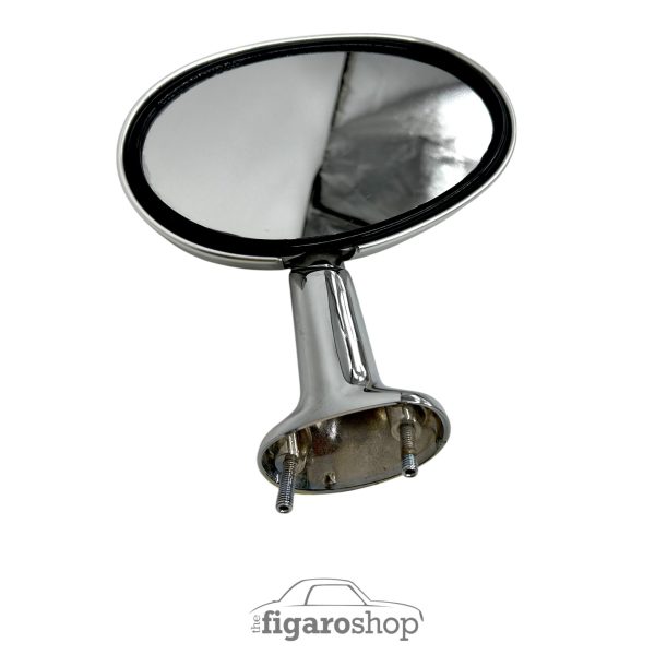 Polished Stainless Steel Mirror Cap fitted to mirror (right) rear view