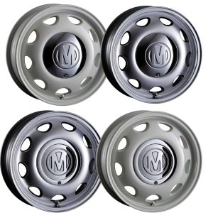 Michelotti Dean Alloy Wheels x4 In Burnish Finish and White Finish With Chrome Centre Caps With M Logo