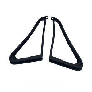 Nissan Pao Triangular Black Rubber Front Window Vent Seals With Thicker Lower Corners and Clip Holes In Profile