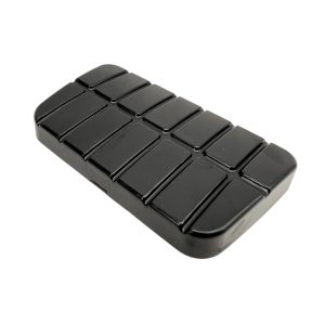 Black Rubber Rectangular Brake Pedal Cover With Segmented Rectangular Grip Pads